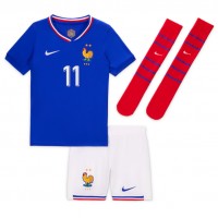 Camiseta Francia Ousmane Dembele #11 Primera Equipación para niños Eurocopa 2024 manga corta (+ pantalones cortos)